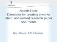 NoodleTools Directions for creating a works citied, and related research paper documents PowerPoint PPT Presentation