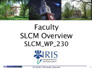 SLCM_WP_230 Faculty Overview