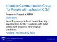 Intensive Communication Group for People with aphasia (ICGA) PowerPoint PPT Presentation
