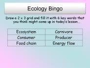 Ecology Bingo