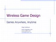 Wireless Game Design