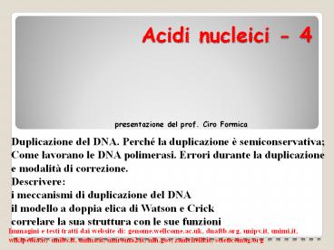 Acidi nucleici - 4