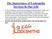 The Importance of Locksmiths Services In Our Life