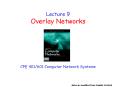 Lecture 9 Overlay Networks PowerPoint PPT Presentation