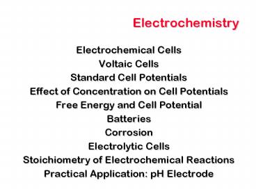 Electrochemistry