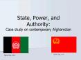 State, Power, and Authority: Case study on contemporary Afghanistan PowerPoint PPT Presentation