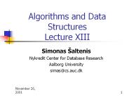 Algorithms and Data Structures Lecture XIII