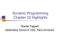 Dynamic Programming Chapter 15 Highlights PowerPoint PPT Presentation