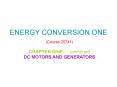 ENERGY CONVERSION ONE (Course 25741) PowerPoint PPT Presentation