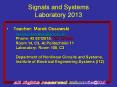 Signals and Systems Laboratory 2013 PowerPoint PPT Presentation