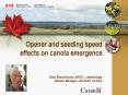 Opener and seeding speed effects on canola emergence PowerPoint PPT Presentation