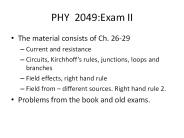 PHY 2049:Exam II