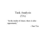 Task Analysis (TA)