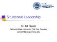 Situational Leadership PowerPoint PPT Presentation