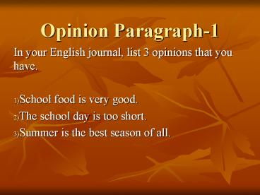 Opinion Paragraph-1