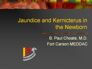 Jaundice and Kernicterus in the Newborn