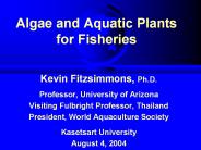 Algae and Aquatic Plants for Fisheries