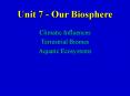 Unit 7 - Our Biosphere PowerPoint PPT Presentation