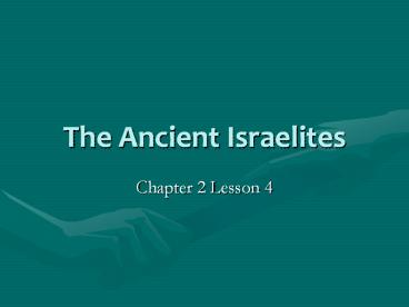 The Ancient Israelites
