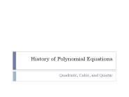 History of Polynomial Equations