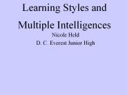 Learning Styles and Multiple Intelligences
