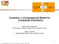 Contextor: a Computational Model for Contextual Information PowerPoint PPT Presentation