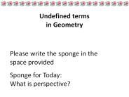 Undefined terms in Geometry