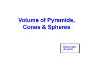 Volume of Pyramids, Cones