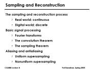 Sampling and Reconstruction