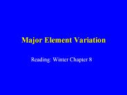 Major Element Variation