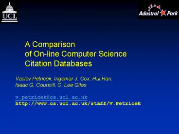 A Comparison of On-line Computer Science Citation Databases