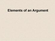 Elements of an Argument