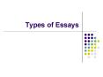 Types of Essays PowerPoint PPT Presentation