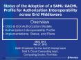 Status of the Adoption of a SAML-XACML Profile for Authorization Interoperability across Grid Middleware PowerPoint PPT Presentation