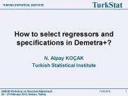 How to select regressors and specifications in Demetra ?