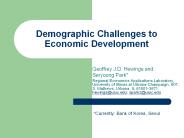 Demographic Challenges to Economic Development