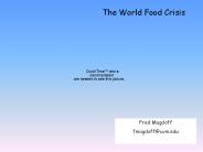 The World Food Crisis