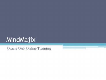Oracle OAF Online Training