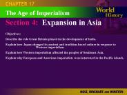 Section 4: Expansion in Asia