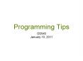 Programming Tips PowerPoint PPT Presentation