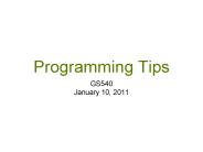 Programming Tips