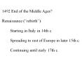 1492 End of the Middle Ages? PowerPoint PPT Presentation