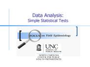 Data Analysis: Simple Statistical Tests