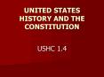 UNITED STATES HISTORY AND THE CONSTITUTION PowerPoint PPT Presentation