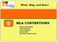 MLA CONVENTIONS PowerPoint PPT Presentation