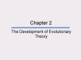 The Development of Evolutionary Theory PowerPoint PPT Presentation