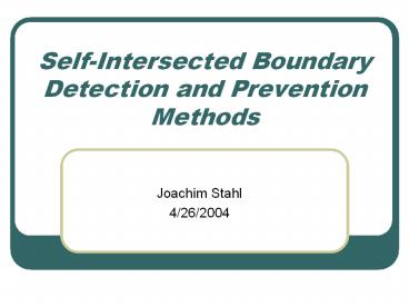 Self-Intersected Boundary Detection and Prevention Methods