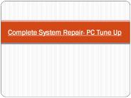 Complete System's Registry Repair With PC Tune Up