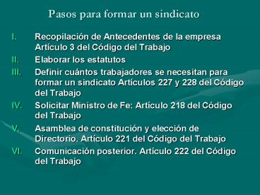 Pasos para formar un sindicato