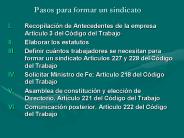 Pasos para formar un sindicato